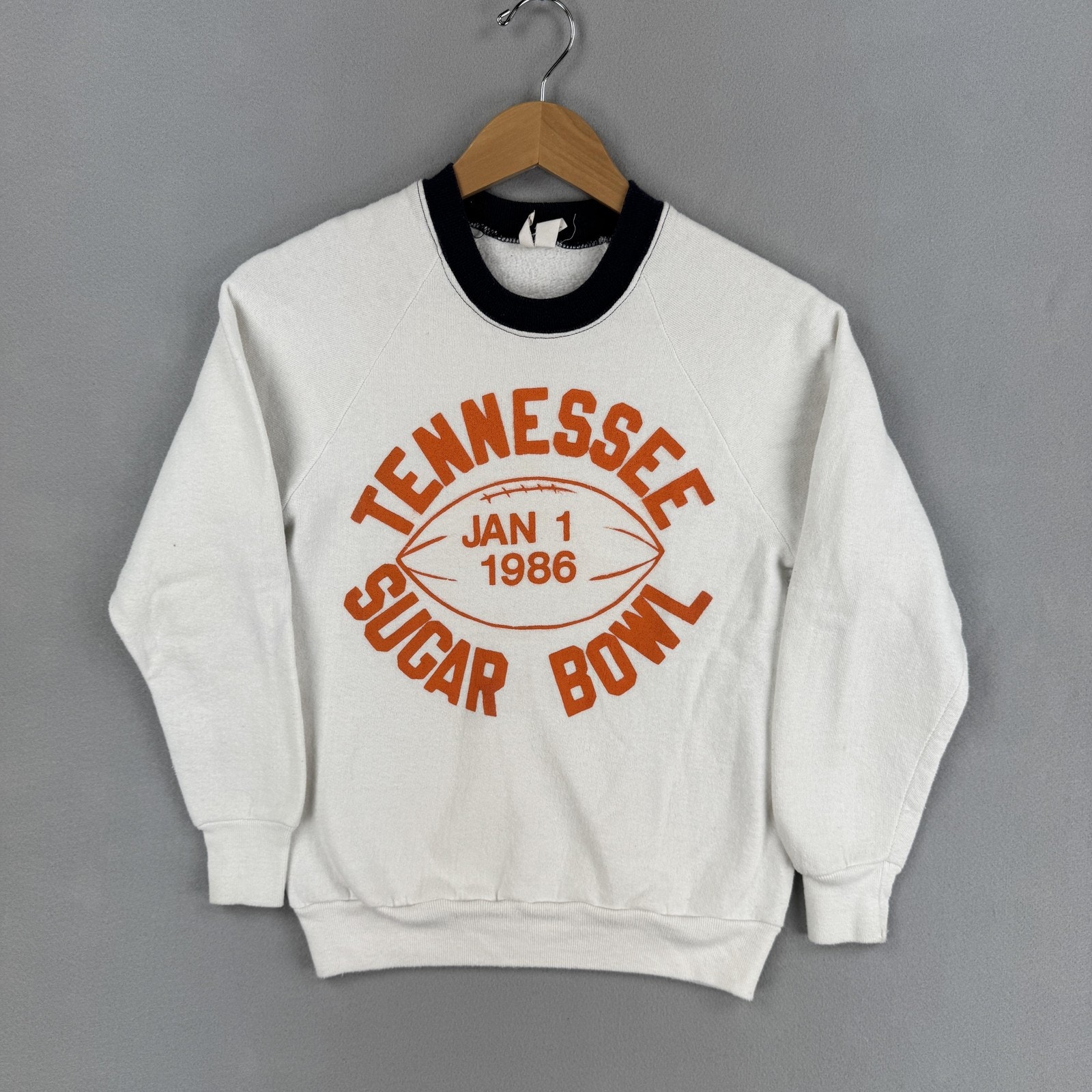Vintage Tennessee Volunteers Sweatshirt Mens Medium White Ncaa Sugar Bowl 1986